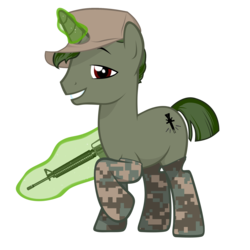 Size: 2000x2000 | Tagged: safe, artist:ladynoob, oc, oc only, pony, unicorn, ar-15, clothes, green, gun, high res, m16, rifle, simple background, sock, socks, soldier, soldier pony, solo, transparent background, vector