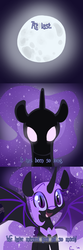 Size: 1000x3000 | Tagged: safe, artist:rivalcat, nightmare moon, g4, comic, cute, discordnightmaremoon, dream walker, female, glowing eyes, looking at you, moon, nicemare moon, open mouth, smiling, solo, spread wings, tumblr