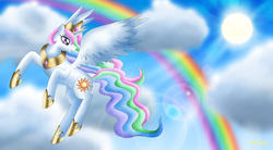 Size: 3056x1682 | Tagged: safe, artist:rose-beuty, princess celestia, g4, female, solo