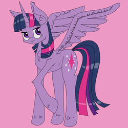 Size: 500x500 | Tagged: safe, artist:deusexequus, twilight sparkle, alicorn, pony, g4, female, mare, simple background, solo, twilight sparkle (alicorn)