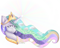 Size: 1024x815 | Tagged: safe, artist:queensmil3y, princess celestia, pony, g4, female, magic, mare, simple background, solo, transparent background