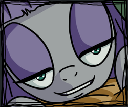 Size: 345x287 | Tagged: safe, artist:foudubulbe, maud pie, earth pony, pony, comic:damp rocks, g4, bedroom eyes, grin, looking at you, smiling, solo, when she smiles