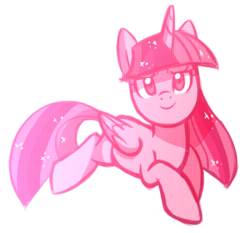 Size: 602x561 | Tagged: safe, artist:kaji-tanii, twilight sparkle, alicorn, pony, g4, female, mare, monochrome, palette swap, pink, solo, twilight sparkle (alicorn)