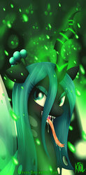 Size: 1024x2078 | Tagged: safe, artist:pshyzomancer, queen chrysalis, changeling, changeling queen, drool, female, hive