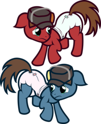 Size: 3398x4159 | Tagged: safe, artist:sparklepopshine, pony, blue, diaper, diaper fetish, non-baby in diaper, ponified, red, scout (tf2), team fortress 2