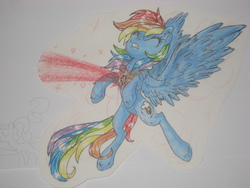 Size: 3072x2304 | Tagged: safe, artist:theorderofalisikus, rainbow dash, g4, element of loyalty, elements of harmony, female, high res, solo, traditional art