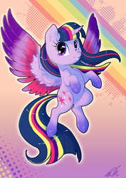 Size: 877x1240 | Tagged: safe, artist:c-puff, twilight sparkle, alicorn, pony, g4, female, mare, rainbow power, solo, twilight sparkle (alicorn)