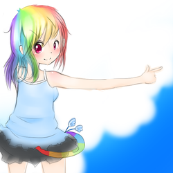 Size: 700x700 | Tagged: safe, artist:daffangel, rainbow dash, human, g4, female, humanized, solo