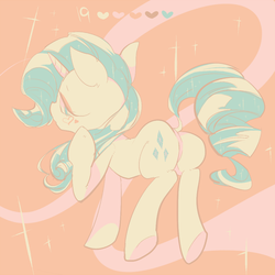 Size: 665x665 | Tagged: safe, artist:29axa, rarity, pony, unicorn, g4, butt, dock, female, limited palette, plot, solo