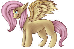 Size: 1500x1000 | Tagged: safe, artist:kaweiioreo, fluttershy, g4, blank flank, female, solo, tongue out