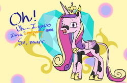 Size: 1261x825 | Tagged: safe, artist:doodledoothedue, princess cadance, cow, g4, cowified, female, princess cowdance, solo, species swap, udder