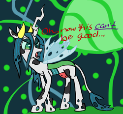 Size: 853x792 | Tagged: safe, artist:doodledoothedue, queen chrysalis, cow, g4, cowified, female, queen cowsalis, solo, species swap, udder