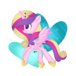 Size: 1000x1000 | Tagged: safe, artist:bumblebeemlp, princess cadance, g4, female, heart, solo