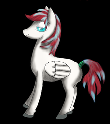 Size: 2320x2615 | Tagged: safe, artist:cobaltcog, artist:moonlark91, oc, oc only, oc:g pony, pegasus, pony, birthday gift, blank flank, high res, male, solo