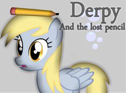 Size: 549x403 | Tagged: safe, artist:xicelandmodx, derpy hooves, pegasus, pony, g4, female, mare, pencil, solo, wat