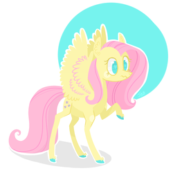 Size: 1166x1166 | Tagged: safe, artist:jellybeanbullet, fluttershy, g4, female, heart eyes, raised hoof, simple background, solo