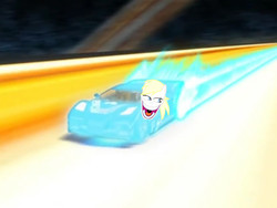 Size: 1024x768 | Tagged: safe, oc, oc only, oc:aryanne, (hw acceleracers) reverb, blonde, car, car fetish, childhood ruined, cursed image, driving, female, hentai woody, hot wheels, hot wheels acceleracers, not derpy, photoshop, racing, rapeface, solo, sonic boom, toy story