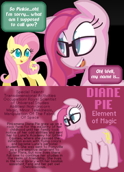 Size: 650x900 | Tagged: safe, artist:frostedwarlock, fluttershy, pinkie pie, g4, ask, diane pie, glasses, tumblr