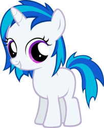 Size: 2495x3065 | Tagged: safe, artist:moongazeponies, dj pon-3, vinyl scratch, pony, unicorn, g4, female, filly, filly vinyl scratch, foal, high res, hooves, horn, simple background, smiling, solo, teeth, transparent background, vector