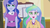 Size: 1600x900 | Tagged: safe, screencap, princess celestia, princess luna, principal celestia, vice principal luna, equestria girls, g4, my little pony equestria girls: rainbow rocks, celestia's office, clothes, cutie mark, cutie mark accessory, cutie mark on clothes, green eyes, mind control