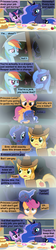 Size: 1120x5040 | Tagged: safe, artist:beavernator, braeburn, princess luna, rainbow dash, scootaloo, twilight sparkle, alicorn, earth pony, pegasus, pony, g4, baby, baby luna, baby pony, cloak, clothes, comic, confused, cute, dream, dream walker luna, eye contact, eyes closed, female, filly, foal, fog, frown, glare, grim reaper, grin, hood, hoof hold, leaning, lidded eyes, looking at each other, lunabetes, male, mare, open mouth, ponies riding ponies, pony hat, raised eyebrow, riding, s1 luna, smiling, stallion, trolluna, twilight sparkle (alicorn), unamused, wide eyes, woona, worried