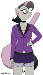 Size: 678x1177 | Tagged: safe, artist:anbuelite5, octavia melody, earth pony, anthro, g4, female, mirror universe, rocktavia, simple background, solo, transparent background