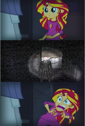 Size: 390x576 | Tagged: safe, sunset shimmer, equestria girls, g4, my little pony equestria girls: rainbow rocks, meme, slenderman, sunset screamer