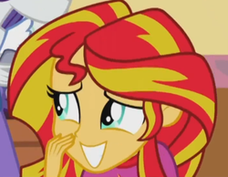 Size: 637x494 | Tagged: safe, screencap, sunset shimmer, equestria girls, g4, my little pony equestria girls: rainbow rocks, cute, female, shimmerbetes, smiling, solo, when she smiles