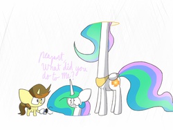 Size: 2048x1536 | Tagged: safe, artist:butterscotsh, princess celestia, oc, oc:butterscotsh, ask celestia stuff, g4, fanart, long neck, portal gun, portals