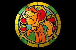Size: 1280x853 | Tagged: safe, artist:snip-it, applejack, g4, apple, female, paper, scherenschnitte, solo, stained glass