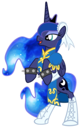 Size: 566x900 | Tagged: safe, artist:pixelkitties, princess luna, g4, chun li, crossover, female, rearing, simple background, solo, street fighter, transparent background
