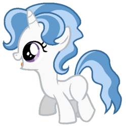Size: 424x426 | Tagged: safe, artist:unoriginai, oc, oc only, pony, unicorn, blank flank, cute, female, filly, offspring, parent:fancypants, parent:trixie, parents:fancytrix, simple background, solo, white background