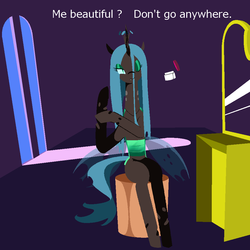 Size: 1000x1000 | Tagged: safe, artist:jun, queen chrysalis, g4, english, female, pixiv, solo