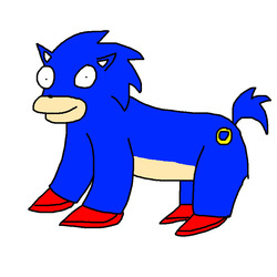Size: 900x900 | Tagged: safe, artist:pewdie-pinkiepie, pony, 1000 hours in ms paint, crossover, male, ms paint, ponified, sanic, sonic the hedgehog, sonic the hedgehog (series)