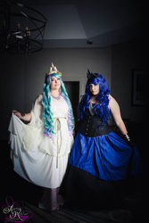 Size: 3840x5760 | Tagged: safe, princess celestia, princess luna, human, g4, cosplay, irl, irl human, photo