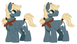 Size: 1450x841 | Tagged: safe, artist:dbkit, oc, oc only, oc:hightide, pony, bandana, male, offspring, parent:dumbbell, parent:rainbow dash, parents:dumbdash, simple background, solo, stallion, transparent background