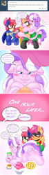 Size: 1764x6214 | Tagged: safe, artist:blackbewhite2k7, apple bloom, diamond tiara, scootaloo, earth pony, pegasus, pony, g4, angry, ask, batfilly, batgirl, blushing, butt, chubby, chubby diamond, comic, diamond buttiara, eating, fat, female, food, huge butt, innuendo, jealous, lesbian, plot, ponies eating meat, pov, robin, robinloo, ship:scootiara, shipping, the ass was fat, this will end in weight gain, tumblr