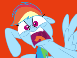 Size: 1156x880 | Tagged: safe, artist:pupster0071, rainbow dash, g4, female, goof off, rage, solo