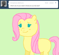 Size: 642x601 | Tagged: safe, fluttershy, ask sweetie belle, g4, ask, female, solo, tumblr