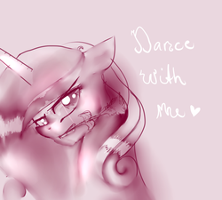 Size: 1024x921 | Tagged: safe, artist:rflzqt, princess cadance, g4, looking at you, monochrome