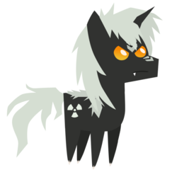 Size: 882x906 | Tagged: safe, artist:foreshadowart, kaiju pony, pony, unicorn, fanfic:the bridge, crooked horn, fangs, godzilla, godzilla (series), godzilla junior, horn, male, orange eyes, pointy ponies, ponified, simple background, solo, stallion, transparent background