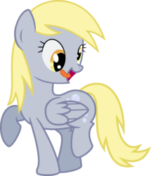 Size: 2391x2774 | Tagged: safe, artist:lisa-1, derpy hooves, pegasus, pony, g4, dancing, female, high res, looking back, mare, open mouth, simple background, smiling, solo, tongue out, transparent background, vector