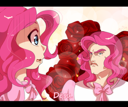 Size: 1200x1006 | Tagged: safe, artist:w-lanier, pinkie pie, human, g4, desu, duality, female, humanized, manly, solo