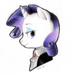 Size: 1063x1093 | Tagged: safe, artist:devilcove, rarity, g4, female, profile, solo, traditional art