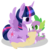 Size: 2028x2059 | Tagged: safe, artist:snow angel, spike, twilight sparkle, alicorn, pony, g4, female, high res, mare, pixiv, scroll, simple background, transparent background, twilight sparkle (alicorn), watermark