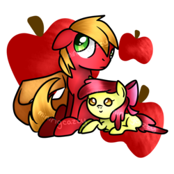 Size: 3200x3200 | Tagged: safe, artist:miningcazzy, apple bloom, big macintosh, earth pony, pony, g4, colt, cute, cutie mark, foal, high res, male, simple background, stallion, transparent background, younger