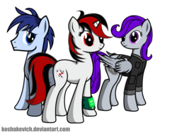 Size: 4267x3200 | Tagged: safe, artist:koshakevich, oc, oc only, oc:blackjack, oc:morning glory (project horizons), oc:p-21, fallout equestria, fallout equestria: project horizons, simple background, transparent background, vector