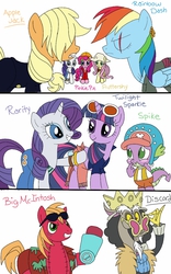 Size: 800x1280 | Tagged: safe, artist:sparklesthestarfox, applejack, big macintosh, discord, fluttershy, pinkie pie, rainbow dash, rarity, spike, twilight sparkle, earth pony, pony, g4, brook, crossover, franky, male, mane seven, mane six, monkey d. luffy, nami, nico robin, one piece, roronoa zoro, stallion, tony tony chopper, usopp, vinsmoke sanji