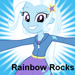 Size: 250x250 | Tagged: safe, trixie, derpibooru, equestria girls, g4, my little pony equestria girls: rainbow rocks, meta, photobombing trixie, spoilered image joke