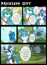 Size: 1600x2200 | Tagged: safe, artist:vavacung, princess celestia, oc, oc:paper mache, pony, comic:to love god - to love mortal, g4, canon x oc, comic, female, lesbian, mare